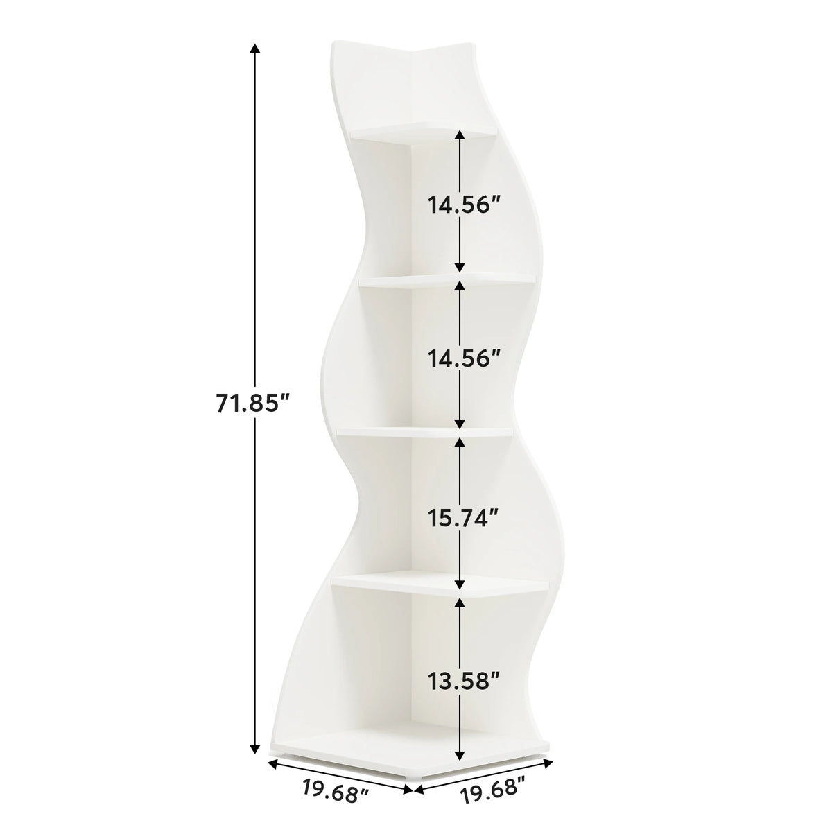 Tribesigns Corner Shelf, Modern 5-Tier Wall Corner Bookshelf, Stylish Corner Small Bookcase Storage Rack Plant Stand