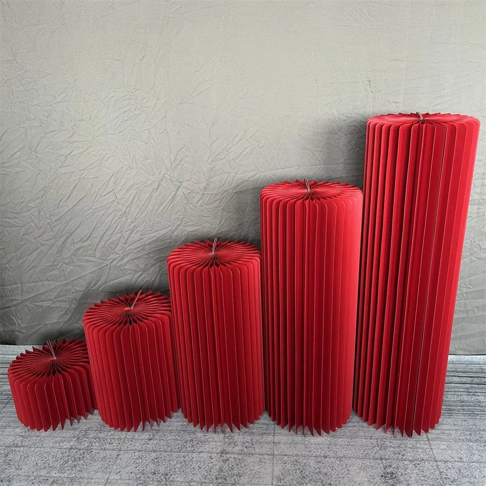 Folding Cylindrical Wedding Backdrop Decor Birthday Party DIY Decoration Ornaments White Folding Dessert Table Stand Baby Shower