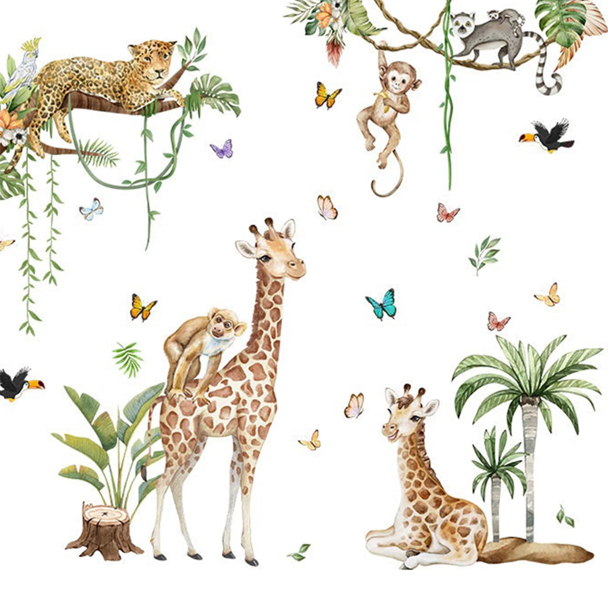 Adorable Woodland Creatures Wall Decals for Kids Room Nursery Decor Forest Animals Peel and Stick Wallpaper Art for Playroom