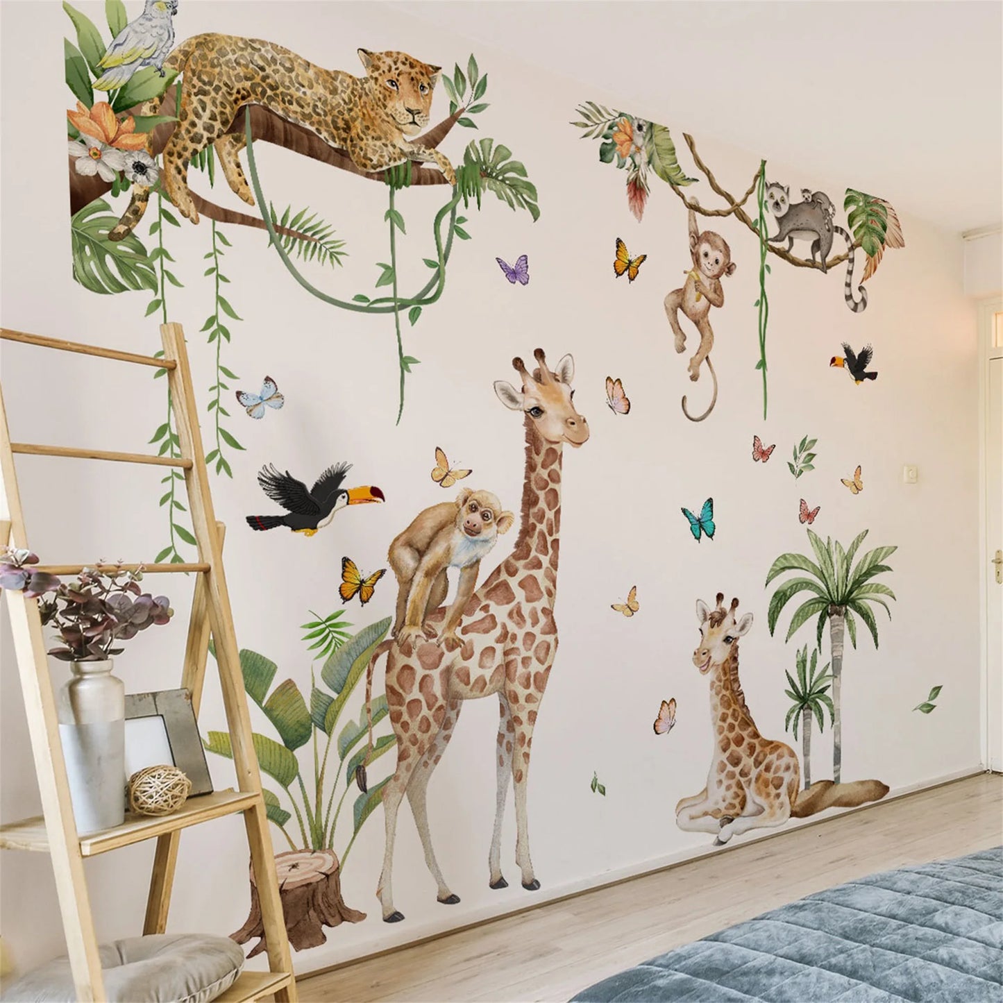 Adorable Woodland Creatures Wall Decals for Kids Room Nursery Decor Forest Animals Peel and Stick Wallpaper Art for Playroom