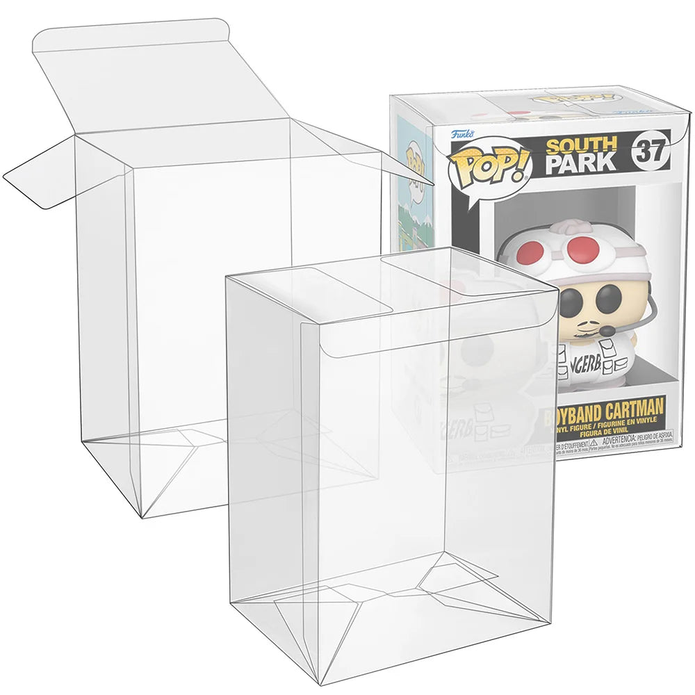 50PCS Clear Protective Box for 4" Funko Pop Vinyl Figures Display Case w/ Locking Tab Protective Film, Home Storage Organization