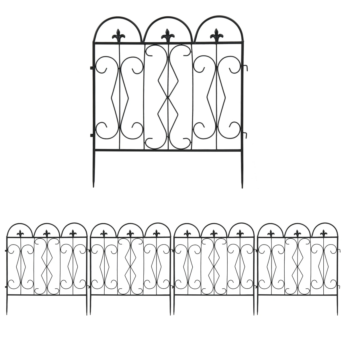 5 Pieces Outdoor Rustproof Metal Garden Border  Fence Landscape Wire Fencing
