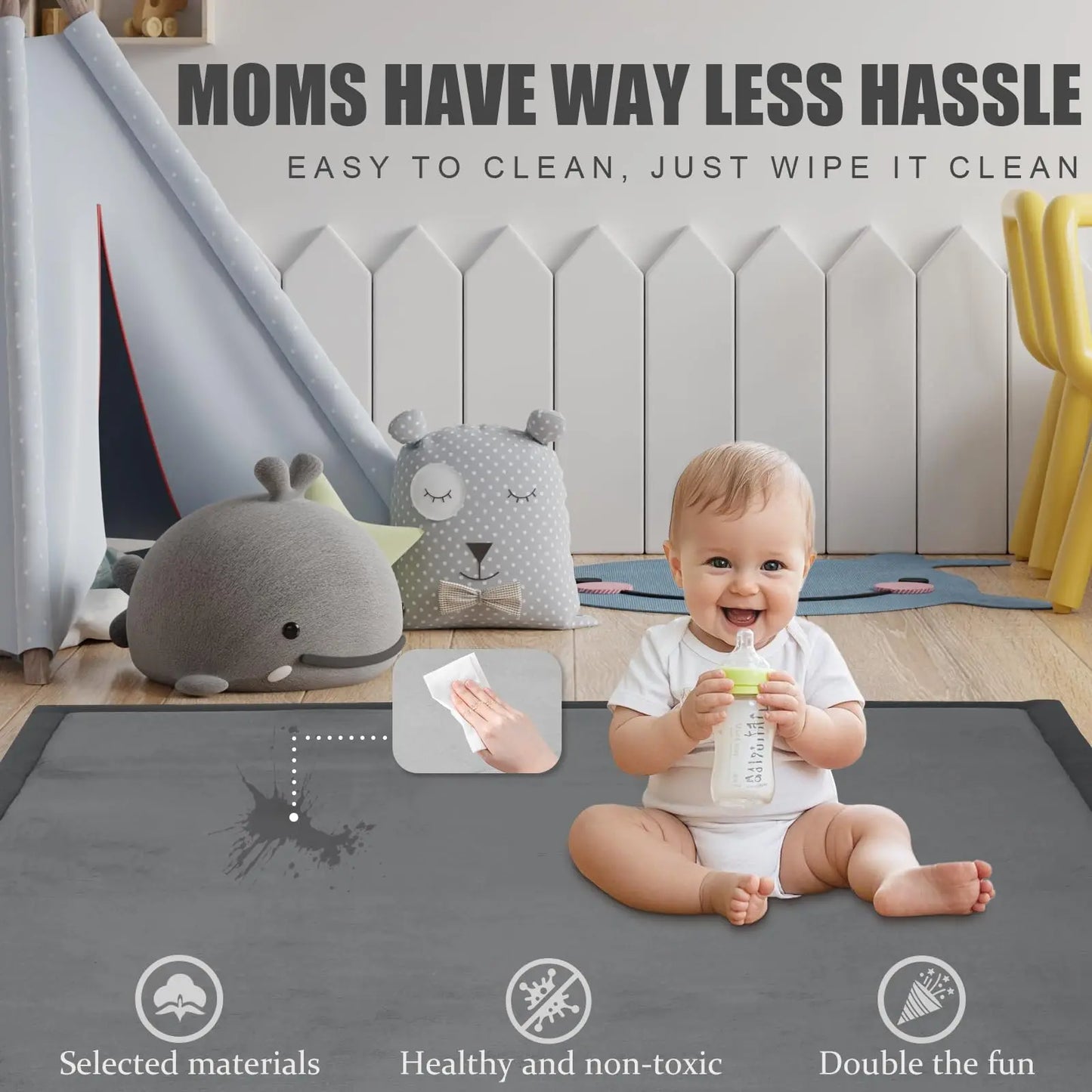 Large 2cm Thick Baby Play Mat Tatami Style Non-Slip Carpet for Living Room Kids Baby Crawling Bedroom Floor Mats Soft Area Rug