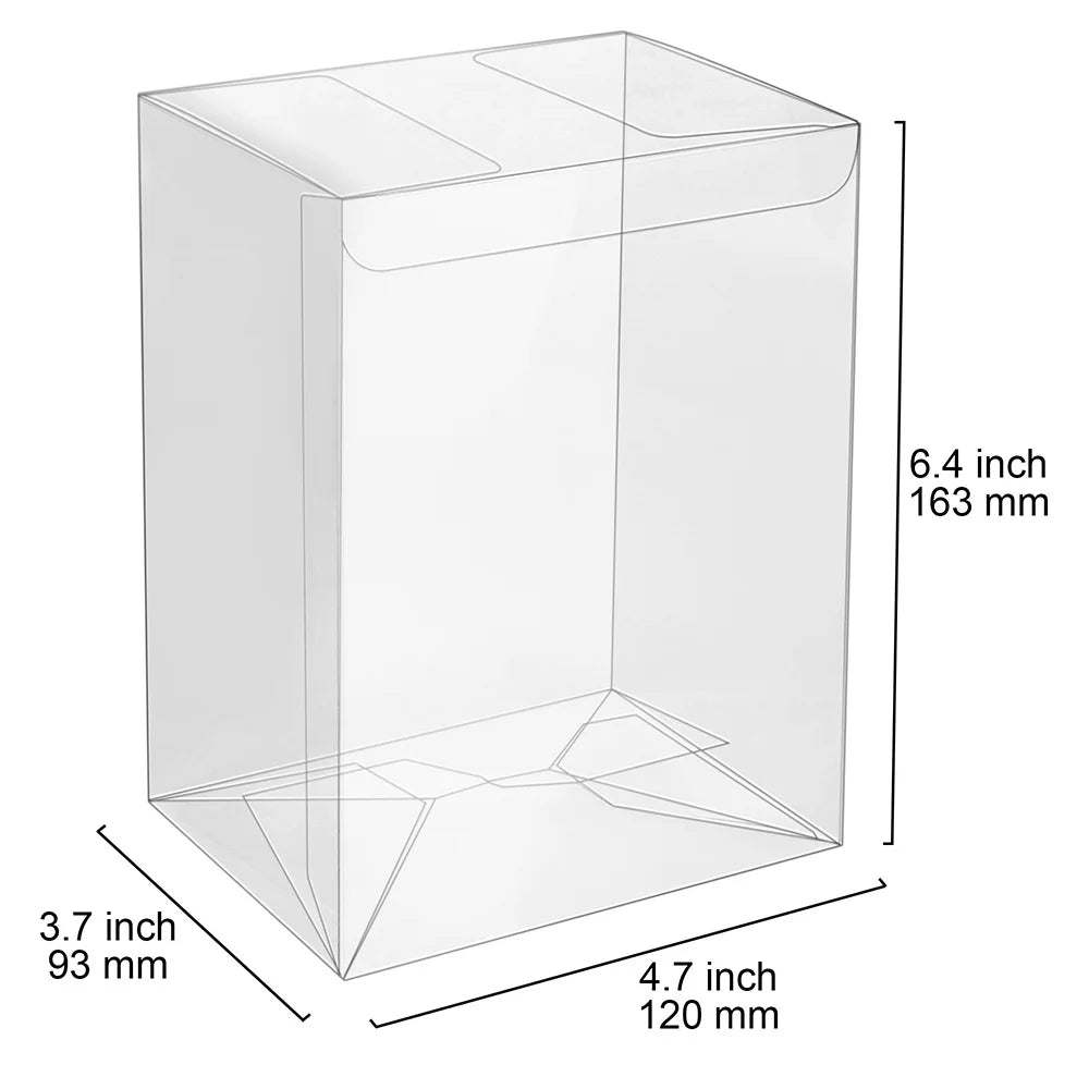 50PCS Clear Protective Box for 4" Funko Pop Vinyl Figures Display Case w/ Locking Tab Protective Film, Home Storage Organization