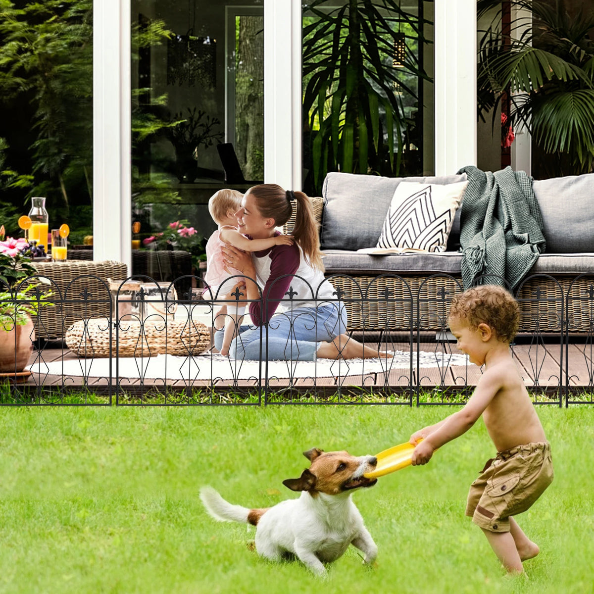 5 Pieces Outdoor Rustproof Metal Garden Border  Fence Landscape Wire Fencing