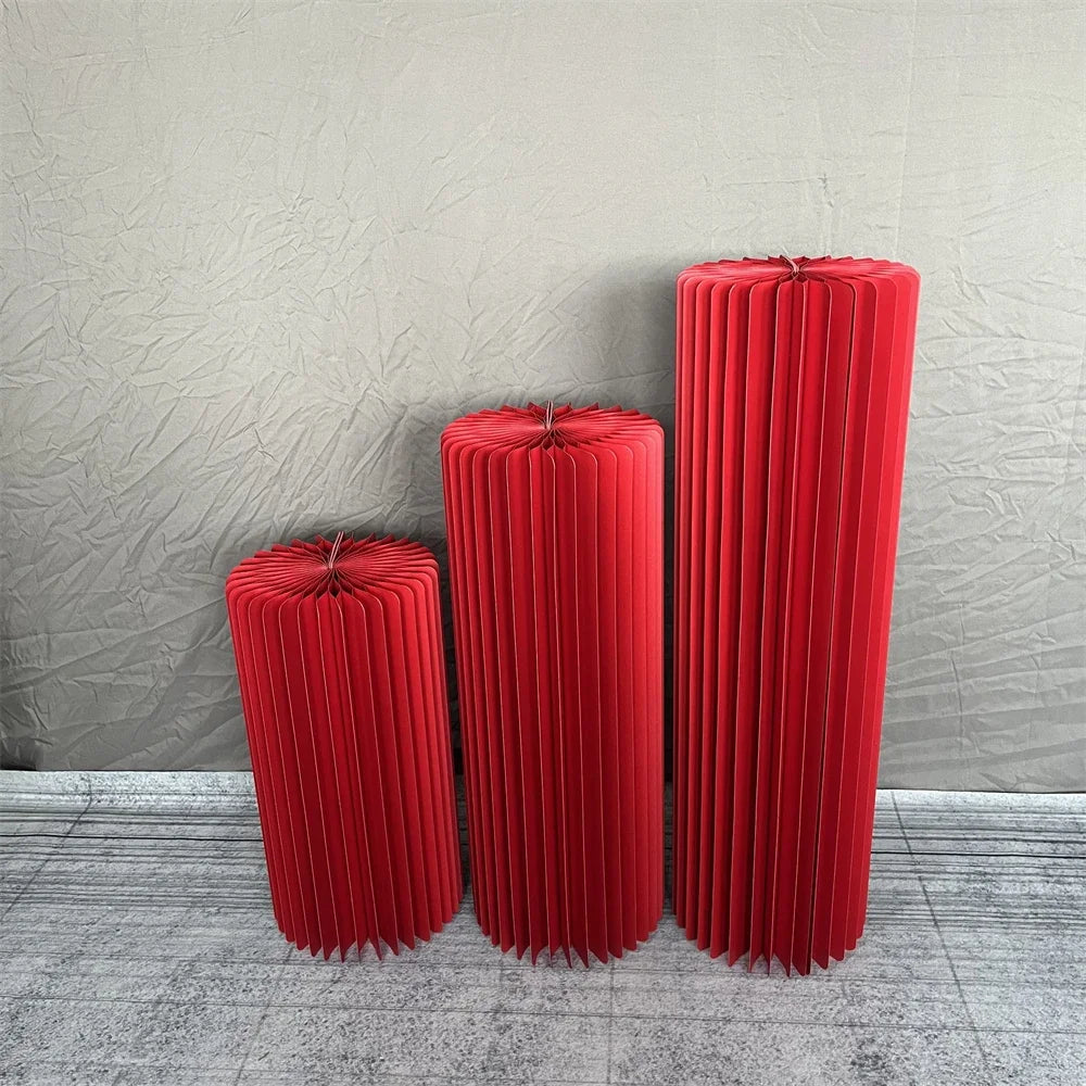 Folding Cylindrical Wedding Backdrop Decor Birthday Party DIY Decoration Ornaments White Folding Dessert Table Stand Baby Shower