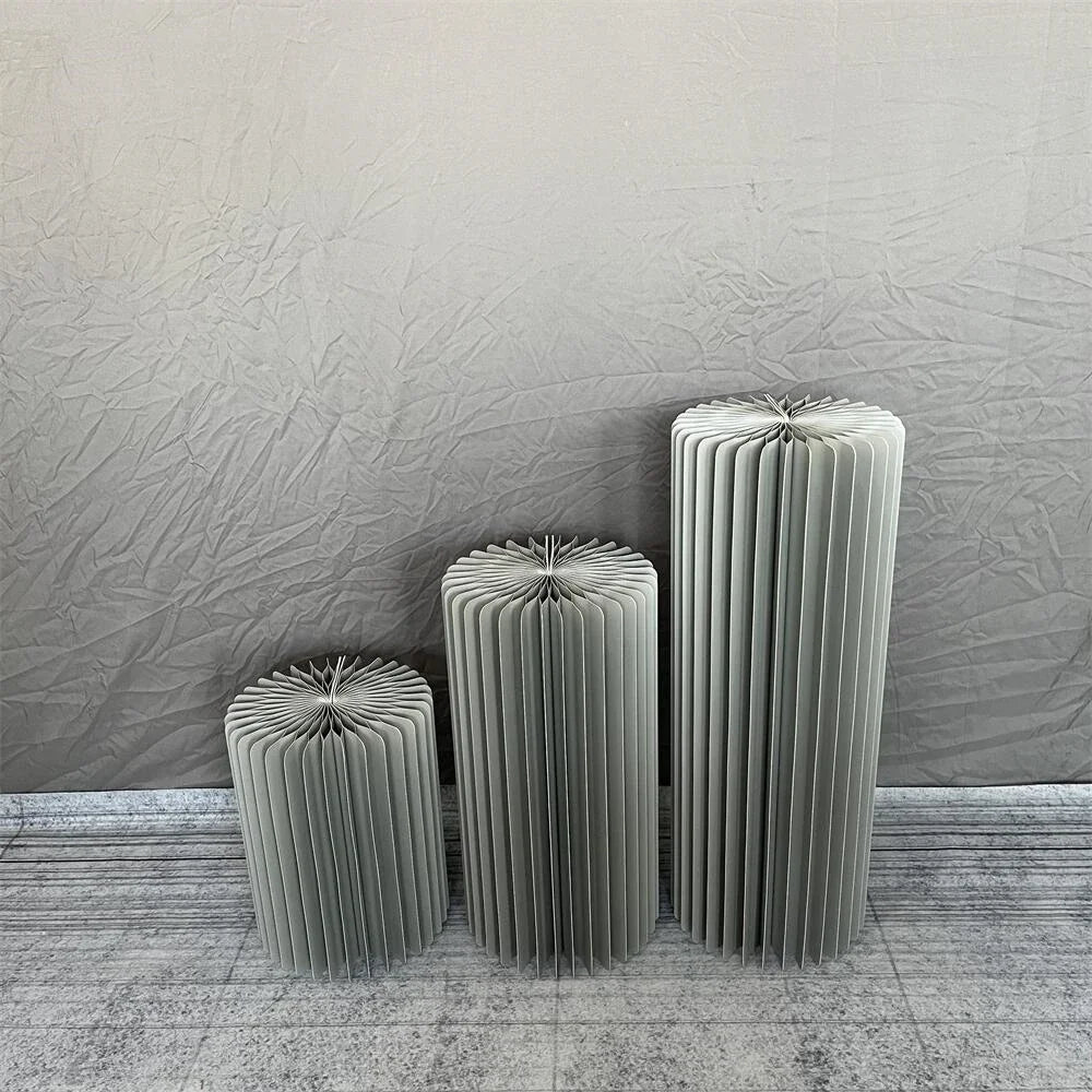 Folding Cylindrical Wedding Backdrop Decor Birthday Party DIY Decoration Ornaments White Folding Dessert Table Stand Baby Shower