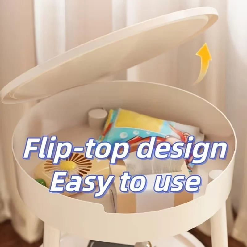 Sofa Side Tables, 2-Tier Open Coffee Table, Portable Round End Table, Decorative Corner Table for Living Room, Balcony, Bedroom