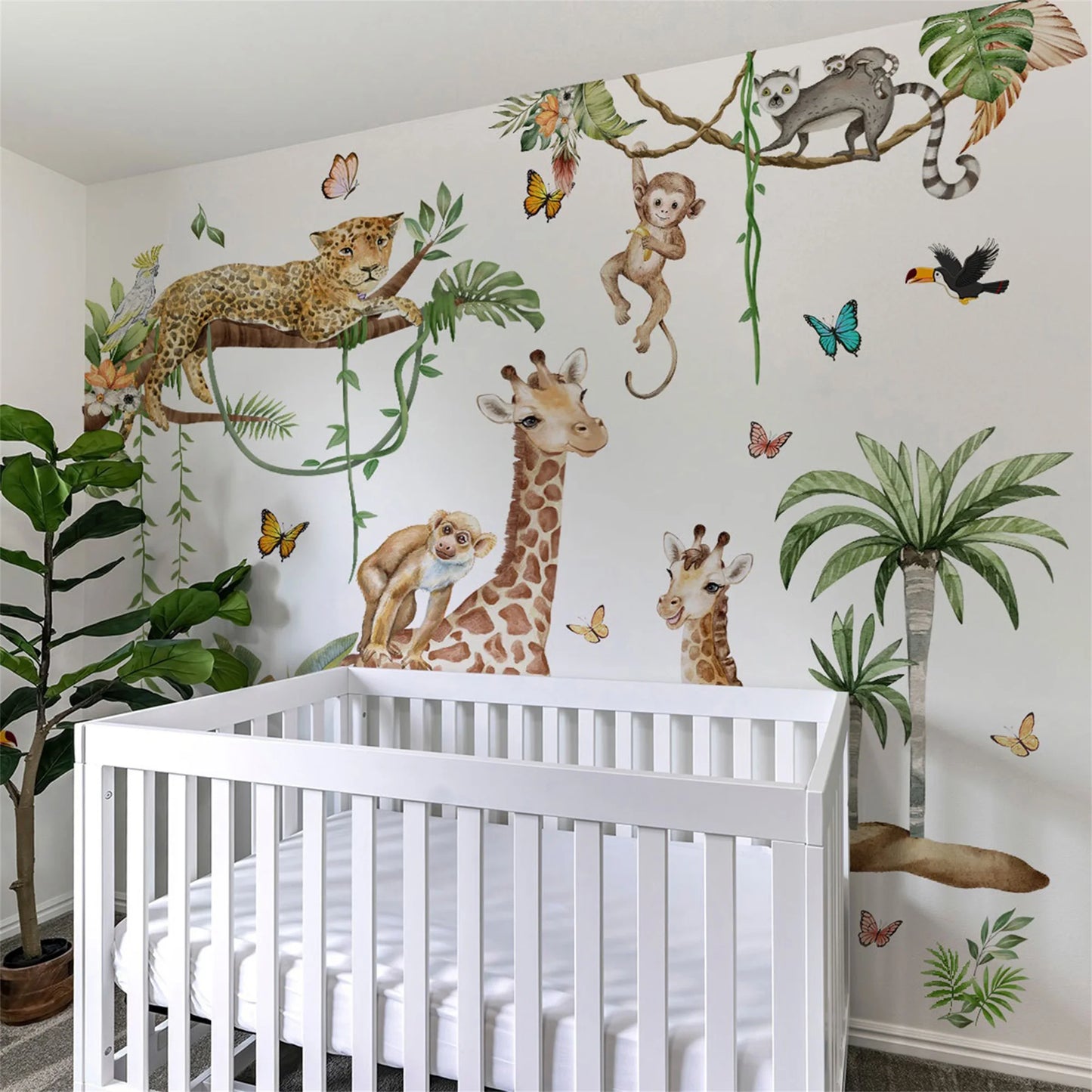 Adorable Woodland Creatures Wall Decals for Kids Room Nursery Decor Forest Animals Peel and Stick Wallpaper Art for Playroom